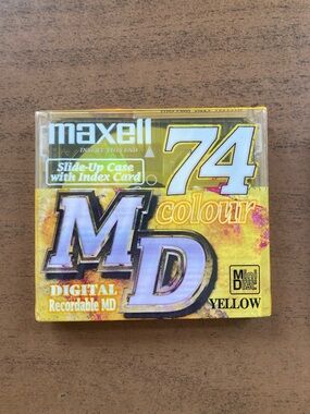 Maxell 74-Minute Colour MiniDisc - Yellow